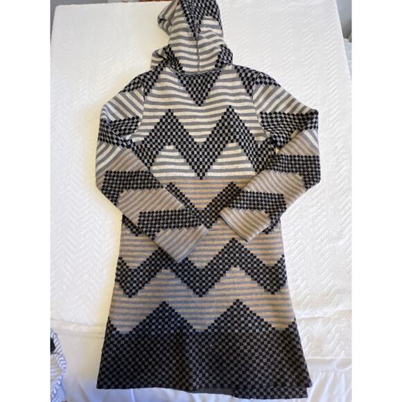 Field Flower Hooded Wrap Coat Women’s S Knit Belted Long Sleeve - Picture 4 of 6